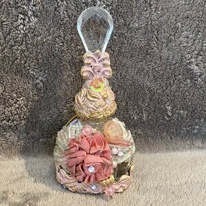 Katherine's Collection Vintage Victorian Bottle Decor Glass Beads Silk Metal